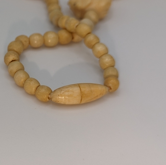 60's Bone Beaded Necklace With Elephant Carvings - Picture 4 of 10